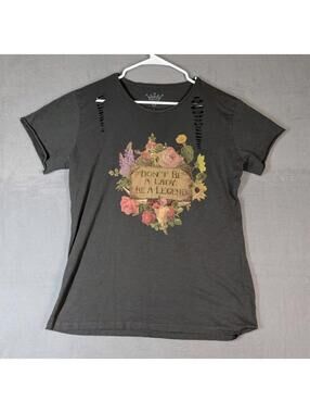 Junk Gypsy Womens XL Gray Distressed Graphic Tee Western Boho Country Shirt